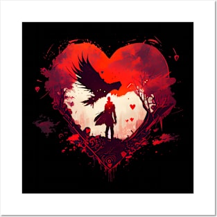 Raven Man Love Heart BRZRKR Posters and Art